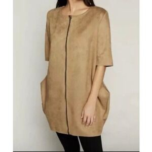 Bryn Walker versatile zip up faux suade jacket size medium